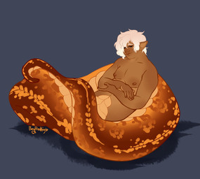 apode hair legless male nipples scales serpentine snake_humaoid solo split_form boypretties draconcopode lamia reptile scalie snake hi_res