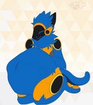 abdominal_bulge ambiguous_gender animal_genitalia animal_penis anthro anthro_pred belly belly_overhang belly_tuft big_belly biped bloated blue_body blue_fur breath bulge canine_genitalia canine_penis death digestion digitigrade dominant dominant_anthro dominant_male expansion eyes_closed fatal fatal_vore feet fingers front_view fully_inside fur genitals hand_imprint hand_on_belly hand_on_own_belly happy huge_belly imprint inner_ear_fluff knot looking_pleasured machine male male_anthro male_pred navel nude offscreen_character pawpads paws penis pleased protogen_visor rapid_digestion satisfied shrinking shrinking_digestion simple_animation simple_background sitting sitting_on_ground size_transformation smile solo struggling struggling_prey tail tail_mouth transformation tuft unseen_prey unusual_anatomy unusual_tail visor vore yellow_penis macyw fan_character mammal protogen 2022 alternate_version_at_source animated colored dated digital_drawing_(artwork) digital_media_(artwork) flat_colors frame_by_frame loop short_playtime signature watermark