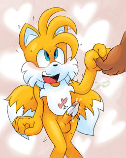 2_tails anthro aroused aroused_male aroused_smile balls blush bodily_fluids duo erection fur genital_fluids genitals hand_holding humanoid_genitalia humanoid_penis leaking_precum male mostly_offscreen_character multi_tail open_mouth penis precum precum_string simple_background standing tail tongue young young_anthro young_male extraspecialzone sega sonic_the_hedgehog_(series) miles_prower canid canine fox mammal digital_media_(artwork) father_(lore) father_and_child_(lore) father_and_son_(lore) parent_(lore) parent_and_child_(lore) parent_and_son_(lore) son_(lore)