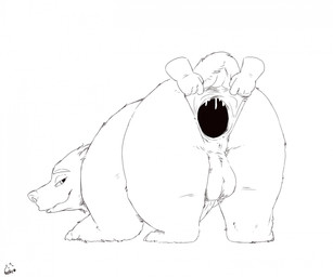 anal animal_genitalia animal_penis anus aroused ass_up backsack balls bear_ears big_anus big_balls big_penis bodily_fluids butt butt_grab disembodied_hand erection eyebrows feral fur furry_tail gaping gaping_anus genitals hand_on_anus hand_on_butt head_down_ass_up holding_butt huge_anus leaking leaking_anus looking_at_viewer looking_back looking_back_at_viewer male male_feral nude paws penis perineum plantigrade presenting presenting_hindquarters puffy_anus pulling_anus quadruped raised_tail rear_view short_tail simple_background small_tail solo spread_anus spread_butt spreading tail three-quarter_view tight_balls ursine_ears neemyart kuruk_(character) bear brown_bear grizzly_bear mammal ursidae ursine 2025 digital_drawing_(artwork) digital_media_(artwork) hi_res sketch