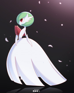 clothing dress elegant_dress female green_hair hair petals side_view solo white_clothing white_dress duderedblue redbluedude nintendo pokemon generation_6_pokemon humanoid mega_evolution mega_gardevoir pokemon_(species) hi_res