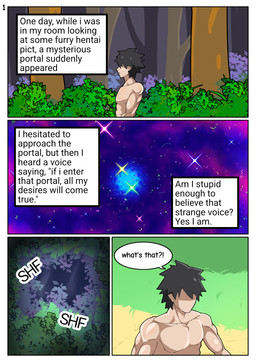 anthro dialogue faceless_character faceless_male inner_monologue male narration nude onomatopoeia pecs solo sound_effects text thinking acrossline human mammal comic english_text hi_res