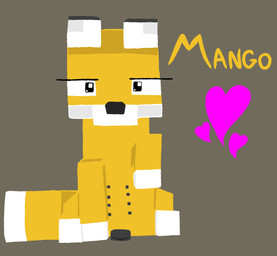 animal_genitalia animal_vulva canine_genitalia canine_vulva female feral fur genitals heart_symbol leg_markings markings nipples orange_body orange_fur socks_(marking) solo text vulva feraline(r) microsoft minecraft mojang xbox_game_studios mango_(digitoxici) canid canine fox fox_(minecraft) mammal