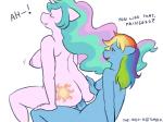 2013 anthro anthrofied blue_fur blush cutie_mark dialog dickgirl dickgirl_on_female duo english_text equine eyes_closed female friendship_is_magic fur hair horn horse intersex long_hair mammal multi-colored_hair my_little_pony penis plain_background pony princess_celestia_(mlp) rainbow_dash_(mlp) rainbow_hair sex text the-rasp-b white_background white_fur
Rating: Explicit
Score: 9
User: lemongrab
Date: September 28, 2013