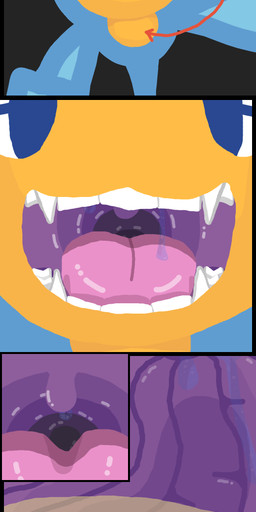 arrow_pointing_to_belly bodily_fluids clothing fangs first_person_view grin grinning_at_viewer hat headgear headwear inside_stomach looking_at_viewer mouth_shot open_mouth oral_vore prey_pov red_clothing red_hat red_headwear saliva smile smiling_at_viewer stomach_acid teeth text tongue toony uvula vore sed4906 nintendo pokemon sed_(sed4906) generation_4_pokemon pokemon_(species) rotom comic digital_media_(artwork) english_text hi_res nonbinary_(lore)