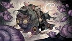 anthro barefoot buckteeth cloak clothing feet fur gastropod_shell grey_body grey_fur jewelry magic male mollusk_shell necklace pendant raised_arms shell solo spiral standing teeth whiskers audrey_benjaminsen hasbro magic:_the_gathering wizards_of_the_coast wick_(magic:_the_gathering) gastropod mammal mollusk murid murine rat rodent snail 2024 official_art story story_in_description traditional_media_(artwork)