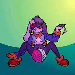 anthro blush clothing cropped_hoodie dot_eyes eyewear female goggles oversized_clothing oversized_topwear simple_eyes sitting solo spread_legs spreading thong topwear underwear anonymous_artist bubsy_(series) bubsy_4d baarbee_(bubsy) bovid caprine mammal sheep 2026 colored digital_drawing_(artwork) digital_media_(artwork)