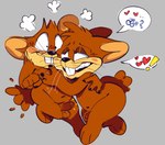 anthro balls belly blush brown_body brown_fur buckteeth butt duo erection fur genitals heart_symbol male male/male navel nude penis slightly_chubby teeth salamikii looney_tunes warner_brothers mac_(looney_tunes) tosh gopher mammal rodent hi_res