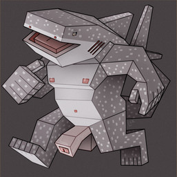 abstract_art anthro big_penis cubism foreskin genitals half-erect huge_penis low_poly male muscular muscular_male pecs penis polygonal_body simple_background solo ravuer aquatic carpet_shark fish shark whale_shark hi_res
