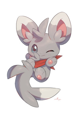 3_toes ambiguous_gender biped black_nose blush chibi dipstick_ears dipstick_tail ear_markings feet feral fur fur_tuft grey_body grey_fur grey_tail inner_ear_fluff looking_at_viewer markings multicolored_ears one_eye_closed pawpads pink_inner_ear red_scarf scarf semi-anthro simple_background smile solo tail tail_markings toes tuft white_background white_body white_ear_tips white_fur white_tail_tip nullma nintendo pokemon pokemon_mystery_dungeon spike_chunsoft generation_5_pokemon minccino pokemon_(species) 2024 absurd_res colored digital_media_(artwork) digital_painting_(artwork) hi_res painting_(artwork) signature