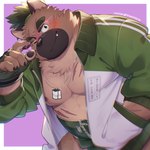 anthro asian_clothing brown_body brown_fur clothing cute_fangs east_asian_clothing fangs fur humanoid_hands japanese_clothing kemono male mawashi moobs nipples overweight overweight_male scar solo teeth hinami lifewonders tokyo_afterschool_summoners yasuyori_(tas) canid canine canis domestic_dog mammal 1:1 2023 hi_res