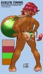 anthro big_breasts bikini blue_background breasts butt clothed clothing female huge_breasts hyper hyper_breasts simple_background solo swimwear two-piece_swimsuit cryptozoo bovid bovine cattle mammal 2016 absurd_res hi_res model_sheet shaded soft_shading