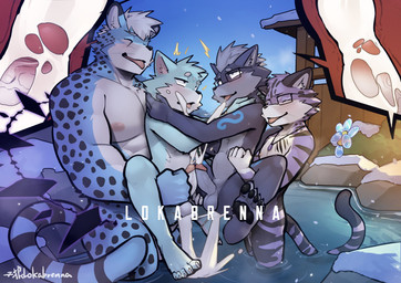 ahegao anal anal_penetration anthro anthro_on_anthro anthro_penetrated anthro_penetrating anthro_penetrating_anthro balls bent_legs blue_body blue_fur bodily_fluids cum cum_in_ass cum_inside cum_while_penetrated ejaculation erection eyes_closed eyewear eyewear_only fur genital_fluids genitals glasses glasses_only group hands-free internal internal_anal jewelry looking_pleasured male male/male male_penetrated male_penetrating male_penetrating_male necklace necklace_only nude nude_male open_mouth pawpads penetration penis purple_body purple_fur sex spread_legs spreading tongue tongue_out wearing_glasses white_body white_fur lokabrenna canid canine canis domestic_cat felid feline felis leopard mammal pantherine wolf 2025 absurd_res chinese_description hi_res