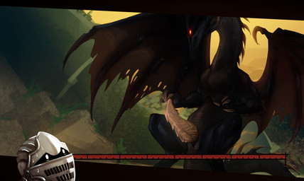 armor erection feral genitals headgear helmet knight_armor male penis sitting solo spread_legs spreading conditional_dnp shido-tara dark_souls fromsoftware mythology black_dragon_kalameet dragon mythological_creature mythological_scalie scalie hi_res