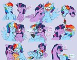 attempted_kiss blush dialogue female feral hair horn mistletoe multicolored_hair plant purple_hair rainbow_hair size_difference text wings doodlemark friendship_is_magic hasbro my_little_pony mythology rainbow_dash_(mlp) scootaloo_(mlp) twilight_sparkle_(mlp) equid equine mammal mythological_creature mythological_equine winged_unicorn absurd_res english_text hi_res