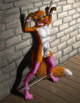 bdsm bondage bound chastity cock_cage cuffs fully_bound male rimefox solo spreader_bar stockings wall
Rating: Explicit
Score: 8
User: Swiftkill
Date: January 02, 2014