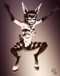 anthro bell breasts chapter_170_monster_girl_(one-punch_man) claws collar female hi_res hooves monster_girl_(genre) navel nude one-punch_man one_(manga) sacrificabominat satyr solo stripes