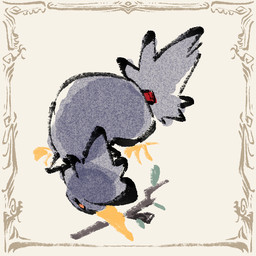 ambiguous_gender beak blue_body feral object_in_mouth red_eyes simple_background solo stick otiksimr nintendo pokemon avian bird generation_2_pokemon murkrow pokemon_(species) 1:1 2024 low_res