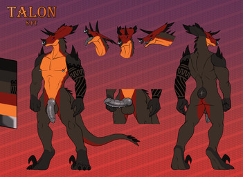 anthro arm_tattoo claws digitigrade facial_piercing finger_claws frenum_ladder frenum_piercing genital_piercing genitals horn knot knotted_penis ladder_piercing male multi_horn multiple_piercings nipple_piercing nipples nose_piercing penis penis_piercing piercing prince_albert_piercing sickle_claw solo spiked_tail spikes spikes_(anatomy) tail tattoo thagomizer toe_claws digitalkaiju jurassic_park universal_studios talon_(talonantex) dinosaur hybrid prehistoric_species reptile saurischian scalie theropod ultimasaurus hi_res model_sheet