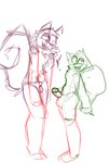 anthro big_dom_small_sub big_penis dominant dominant_male duo erection femboy feral fluffy fluffy_tail fur genitals green_body green_fur in_heat male male/male neck_tuft penis pink_body pink_fur size_difference slightly_chubby small_dom_big_sub submissive submissive_male tail thick_penis thick_thighs tuft unknown_artist happy_tree_friends fan_character nutty_(htf) sweets_(htf) humanoid mammal rodent sciurid tree_squirrel digital_media_(artwork) hi_res sketch