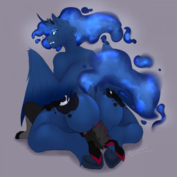 1_horn anthro anthro_on_anthro back_groove bedroom_eyes black_ears blue_body blue_ears blue_eyelids blue_eyes blue_feathers blue_hair blue_wings butt canon_x_oc cosmic_hair cosmic_tail cunnilingus cutie_mark duo ethereal_hair facesitting fangs feathered_wings feathers female genitals grey_hair hair head_horn hooves horn larger_anthro larger_female looking_at_another looking_at_partner looking_back looking_back_at_another looking_back_at_partner male male/female narrowed_eyes nude nude_anthro nude_female nude_male oral pointy_ears prick_ears red_inner_ear seductive sex sitting sitting_on_another size_difference slim_anthro slim_female slim_male smaller_anthro smaller_male smile snout spread_wings teeth thick_thighs vaginal vulva wings duskovich vlada_dusk friendship_is_magic hasbro my_little_pony mythology duskov princess_luna_(mlp) equid equine lagomorph leporid mammal mythological_creature mythological_equine rabbit winged_unicorn 1:1 2026 digital_drawing_(artwork) digital_media_(artwork) full-length_portrait hi_res portrait