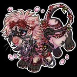 accessory chain chibi feral flower fur harness male petals pink_body pink_fur plant quadruped solo greaserdemon lioden felid lion mammal pantherine low_res