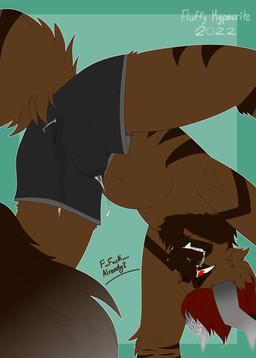 anthro bodily_fluids bulge clenched_teeth clothed clothing cum cum_in_mouth cum_inflation cum_inside erection eyes_closed fangs fur genital_fluids genitals hair horn inflation male markings one_eye_closed penis sharp_teeth simple_background solo teeth text thick_thighs under_view underwear fluffy_hypocrite hybrid mammal 2021 2022 absurd_res digital_drawing_(artwork) digital_media_(artwork) hi_res signature