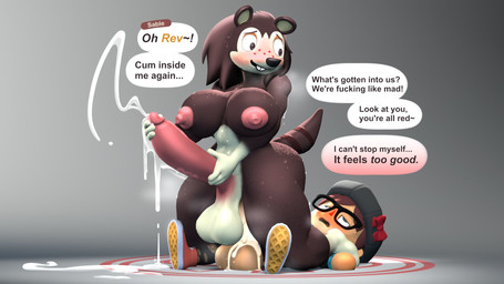 anal anal_penetration anthro anthro_penetrated big_breasts big_butt big_penis blush bodily_fluids breasts brown_body brown_fur brown_quills butt clothed clothed/nude clothed_male clothing cum cum_inside cum_on_ground cum_while_penetrated cumshot duo ejaculation erection eyewear fur genital_fluids genitals glasses gynomorph gynomorph/male gynomorph_penetrated half-closed_eyes human_on_anthro human_penetrating human_penetrating_anthro hyper intersex intersex/male intersex_penetrated interspecies looking_pleasured lying male male_penetrating male_penetrating_gynomorph male_penetrating_intersex masturbation narrowed_eyes nipples nude nude_gynomorph nude_intersex on_back on_bottom on_top penetration penile penile_masturbation penis profanity quill_hair quills_(anatomy) reverse_cowgirl_position sex size_difference text revhearts animal_crossing nintendo rev_(revhearts) sable_able villager_(animal_crossing) eulipotyphlan hedgehog human humanoid mammal 16:9 3d_(artwork) digital_media_(artwork) english_text hi_res widescreen