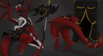 accessory armor banner bleb bracelet butt claws clothing coat curtains female feral glowing glowing_eyes headgear helmet horn jewelry necklace rear_view seductive solo tail topwear wings apollyondragon mythology dragon mythological_creature mythological_scalie scalie 2024 digital_media_(artwork) hi_res portrait signature