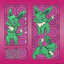 anthro anus chest_tuft chibi female feral forehead_gem fur fusion gem genitals green_body green_fur plump_labia pokemon_fusion solo text tuft vulva white_text obscenecanary nintendo pokemon eevee eeveelution espeon generation_1_pokemon generation_2_pokemon pokemon_(species) 1:1 hi_res model_sheet