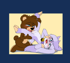 anthro blush bodily_fluids cunnilingus duo erection female genital_fluids male male/female oral plushie raised_leg sex teddy_bear vaginal vaginal_fluids young young_female young_male enookie billie_bust_up billie_(billie_bust_up) oliver_masthay bovid caprine goat mammal alpha_channel hi_res adult_(lore)