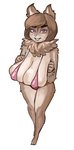 anthro big_breasts bikini blush breast_squish breasts cleavage clothed clothing curvy_figure female fur hair huge_breasts looking_at_viewer simple_background skimpy smile solo squish swimwear two-piece_swimsuit jumboman pam_(wrinklynewt) canid canine canis domestic_dog mammal 2020 absurd_res digital_media_(artwork) hi_res