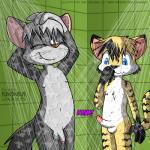 anthro countershading duo erection eyes_closed genitals male male/male navel penis shower smile spots toony water whiskers young young_anthro young_on_young krezz_karavan scotty_kat skynex_(rajak) domestic_cat felid feline felis hybrid mammal mephitid skunk 1:1 2015