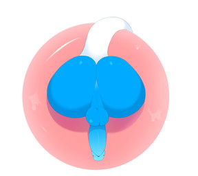 anthro backsack balls butt genitals male penis pool_float pool_tube solo ksenik soishi_(officialarcy) manokit hi_res