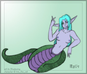 bladewing breasts elf female looking_at_viewer malis naga night_elf nipples nude pointy_ears pussy reptile scalie snake solo
Rating: Explicit
Score: 1
User: vivilynx
Date: October 07, 2009
