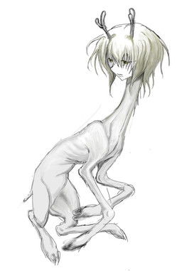 antlers cloven_hooves feral hooves horn human_faced_feral humanoid_face male simple_background solo white_background kasophism deer humanoid mammal hi_res