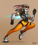 action_pose anthro buckteeth clothing duo eyewear female fur goggles open_mouth open_smile pose running simple_background smile solo teeth tight_clothing leonwoon blizzard_entertainment disney overwatch zootopia judy_hopps lagomorph leporid mammal rabbit 2016 absurd_res crossover hi_res