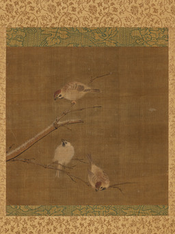 ambiguous_feral ambiguous_gender avian_feet bamboo bamboo_tree beak biped bipedal_feral branch feathered_wings feathers feral group on_branch plant simple_background snow standing tail tail_feathers tree trio wings unknown_artist avian bird oscine passerine sparrow 14th_century absurd_res ancient_art hi_res huge_filesize painting_(artwork) superabsurd_res traditional_media_(artwork) traditional_painting_(artwork)