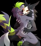 anthro anthro_on_anthro anthro_penetrated anthro_penetrating anthro_penetrating_anthro balls black_body bone breasts butt butt_grab claws duo female female_on_top female_penetrated from_front_position genitals glowing glowing_eyes green_hair hair hand_on_butt hug licking male male/female male_on_bottom male_penetrating male_penetrating_female mastery_position on_bottom on_top pawpads paws penetration penile penile_penetration penis penis_in_pussy sex skull skull_head tongue tongue_out vaginal vaginal_penetration wingedwolf94 acid_wolf cadaver_(skulldog) canid canine canis demon mammal skulldog_(species) spirit wolf absurd_res hi_res