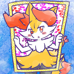 :o ambiguous_anthro ambiguous_gender anthro biped blush blush_stickers food front_view looking_at_viewer no_pupils object_in_tail open_mouth shrimp_(food) snout solo standing tail annyui0611 nintendo pokemon braixen canid generation_6_pokemon mammal pokemon_(species) 1:1 2024 digital_drawing_(artwork) digital_media_(artwork) hi_res japanese_description portrait three-quarter_portrait translated_description