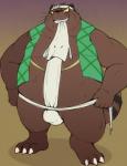 anthro asian_clothing belly bulge clothing east_asian_clothing fundoshi humanoid_hands japanese_clothing male overweight overweight_anthro overweight_male solo underwear paqaaqap gegege_no_kitaro dansaburo-danuki canid canine mammal raccoon_dog tanuki 2019