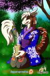 anthro asian_clothing beverage breasts chinese clothing east_asian_clothing eyes_closed female fur horn japanese_clothing kimono long_tail medium_breasts obi obijime solo symbol tail tea azaleesh mythology hikari_(sennie) dragon furred_dragon furred_scalie mythological_creature mythological_scalie scalie 2:3 digital_media_(artwork) hi_res