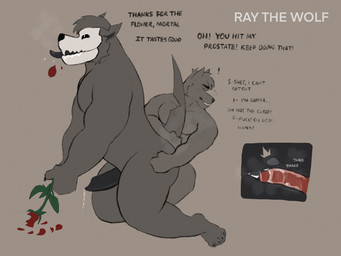 4_toes anal anal_penetration animal_genitalia animal_penis anthro barazoku bodily_fluids butt canine_genitalia canine_penis cheek_tuft claws clenched_teeth cum cum_in_ass cum_inside dialogue drooling duo erection exclamation_point eyes_closed facial_tuft fangs feet flower fur genital_fluids genitals grey_body grey_fur hair humanoid_genitalia humanoid_penis internal male male/male muscular muscular_male musk musky_butt notched_ear notched_tail orgasm orgasm_face penetration penis petals plant precum profanity prostate prostate_stimulation rose_(flower) rose_petals saliva size_difference small_top_big_bottom sweat sweaty_butt teeth text toes tongue tongue_out tuft ray_the_wolf ragnar_(ray_the_wolf) canid canine canis mammal skulldog_(species) wolf 2026 4:3 digital_drawing_(artwork) digital_media_(artwork) english_text hi_res watermark
