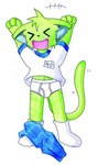 anthro briefs clothed clothing fur green_body green_fur male partially_clothed solo standing tighty_whities underwear white_briefs white_clothing white_underwear young young_anthro young_male gohami canid canine canis domestic_dog mammal hi_res