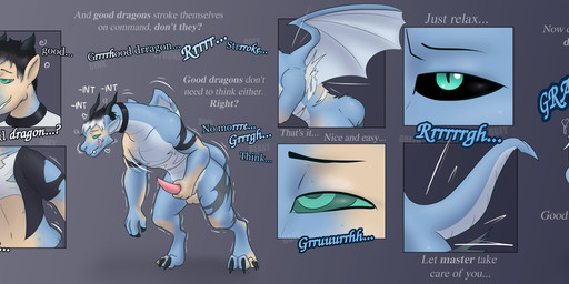 balls biped_to_quadruped black_hair black_sclera blue_body blue_eyes blue_scales bodily_fluids clothing collar cum digitigrade erection feral genital_fluids genitals good_boy growth hair human_to_feral hypnosis intelligence_loss looking_pleasured male masturbation masturbation_request membrane_(anatomy) membranous_wings mind_control obedient penile penis quadruped ringed_eyes roaring scales simple_background snout snout_growth solo species_transformation tail tapering_penis text tongue tongue_out torn_clothing transformation transformation_sequence wings diethyl european_mythology mythology dragon human mammal mythological_creature mythological_scalie scalie western_dragon absurd_res comic english_text hi_res