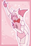 2022 ambiguous_gender animatronic anthro blush blush_stickers bow_tie canid canine digital_media_(artwork) five_nights_at_freddy's fox funtime_foxy_(fnaf) hi_res lipstick looking_at_viewer machine makeup mammal nezubunn pink_body robot scottgames sister_location smile smirk solo white_body