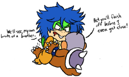 adolescent adolescent_on_adolescent anthro black_eyes blue_hair blush brown_body dialogue duo hair hand_holding male male/male sex simple_background text white_background yellow_body young young_anthro young_male young_on_young sinribbons dic_entertainment mario_bros nintendo the_adventures_of_super_mario_bros_3 big_mouth_koopa_(dic) kooky_von_koopa_(dic) koopaling ludwig_von_koopa morton_koopa_jr. dragon_koopa koopa scalie 2019 english_text brother_(lore) brothers_(lore) incest_(lore) sibling_(lore)