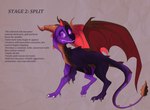 all_fours black_body blood bodily_fluids claws corruption crystal description feral horn male purple_body purple_eyes purple_scales saliva scales scar scratches smile solo text wings plaguedogs123 activision mythology spyro_the_dragon spyro dragon mythological_creature mythological_scalie scalie 2025 absurd_res digital_media_(artwork) english_text hi_res model_sheet