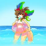 anthro bikini breasts clothed clothing female food hair multicolored_hair popsicle red_eyes sea_salt_ice_cream solo swimwear two-piece_swimsuit hamsteroftime american_mythology aztec_mythology mesoamerican_mythology mythology hamster_(hamsteroftime) quetzalcoatl deity mammal reptile rodent scalie 1:1 hi_res