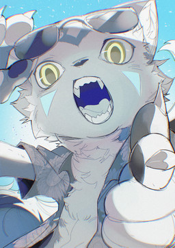 aloha_shirt anthro black_pawpads blue_aloha_shirt blue_background blue_clothing blue_markings blue_shirt blue_topwear claws clothed clothed_anthro clothed_male clothing eye_markings eyewear facial_markings fangs finger_claws finger_gun fingerpads forehead_markings gesture grey_ears hand_gesture head_markings holding_eyewear holding_object holding_sunglasses inner_ear_fluff looking_at_viewer male markings open_clothing open_mouth open_shirt open_topwear pattern_clothing pattern_shirt pattern_topwear pawpads pointing pointing_at_viewer pupils ringed_iris shirt simple_background solo sunglasses tail teeth tongue_showing topwear tuft wearing_sunglasses white_inner_ear_fluff white_sclera yellow_eyes yellow_pupils chiayeeee domestic_cat felid feline felis mammal 2024 absurd_res chromatic_aberration digital_drawing_(artwork) digital_media_(artwork) half-length_portrait hi_res portrait